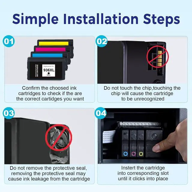 Alt view image 6 of 7 - 936XL 936 Ink Cartridges Replacement for HP 936 Ink Cartridges for HP 936e Ink 936XL Black and 936 Color Combo Pack for HP OfficeJet Pro 9120e 9730e 9130 9135e 9122e 9128e 9110b 9120b Printer