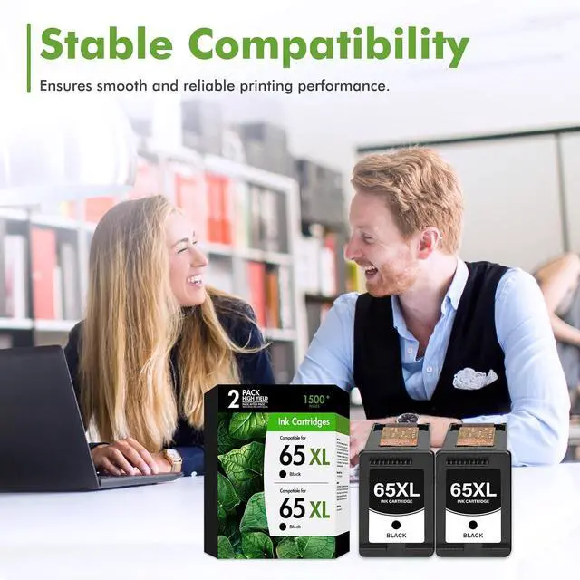 Alt view image 6 of 7 - 65 65XL Black Ink Cartridges Compatible for HP65 XL 2-Pack Black