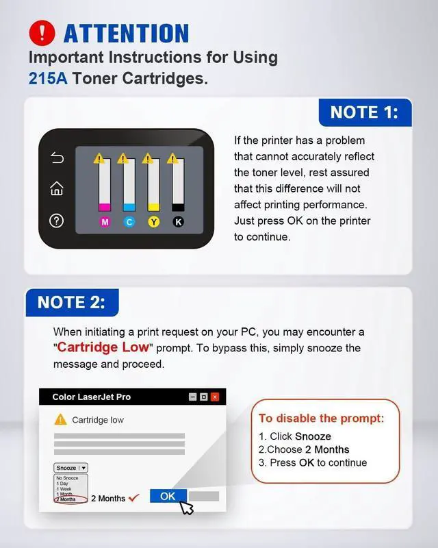 Alt view image 7 of 7 - Compatible 215A Toner Cartridges (with Chip) Replacement Compatible for HP 215A W2310A Toner Use with Color Laseret Pro MFP M182nw M155nw M183fw M155dw M183fdw Series Printer (4 Pack)