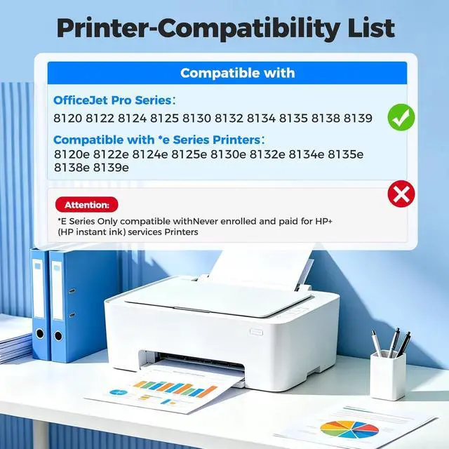 Alt view image 2 of 7 - 923e 923XL Ink Cartridges(New Chip) for 8130e 8125e 8120e Printers(4 Pack)
