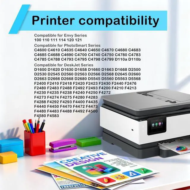 Alt view image 2 of 7 - 60XL Ink Cartridge Replacement for HP 60 Ink Cartridge Black and color Combo Pack 60XL High Yield Work for PhotoSmart D110 C4780 C795 C4680 C4650 Deskjet D2680 F2430 Envy 110 120 Printer (2Pack)