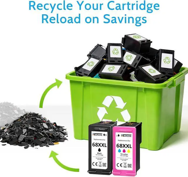 Alt view image 7 of 7 - High Yield 68XXL 68e 6155e 6555e 6100e Ink Cartridges Compatible for HP 68 Ink Cartridges Black/Color Combo Pack Compatible for HP Ink 68 fit for Envy 6500e 6165e 6152e 6552e 6558e 6110e 6520 Printer