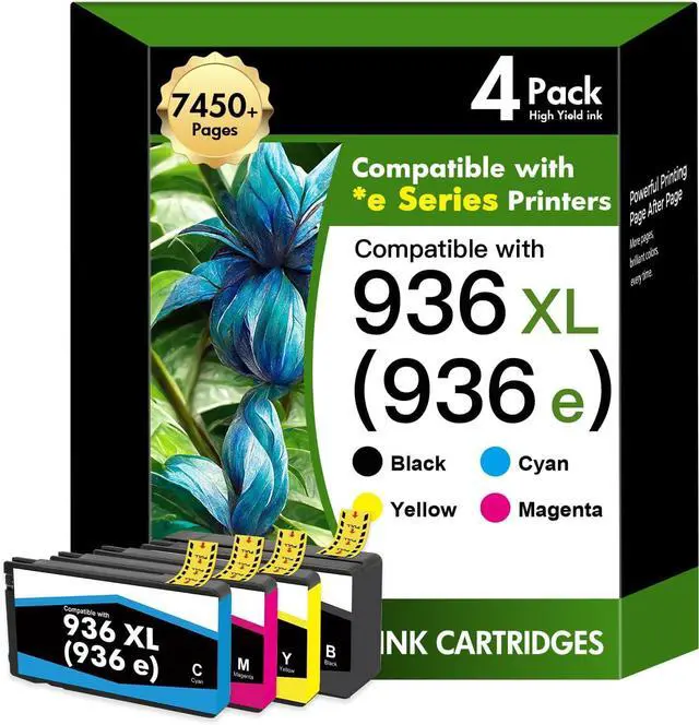 Main image of 936 936XL 9125e 9120e Ink Cartridges Combo PackReplacement for HP 936e 936 Ink Cartridges for HP OfficeJet Pro 9125e 9120e 9730e 9130 9135e 9122e 9128e 9110b 9120b 9130e Printers (4 Pack