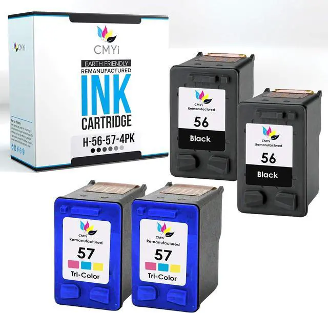 Main image of 56 57 Replacement Combo Pack Ink Cartridge for HP PhotoSmart 7150, 7150v, 7260, 7260v, 7260w, 7350, 7350v, 7350w, 7450, 7450v, 7450xi, 7459, 7550, 7550v, 7550w, 7660 Printers (2 Black, 2 Color)