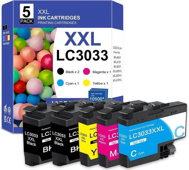 Main image of LC3033 XXL Ink Cartridges 5-Pack Super High-Yield Replacement for Brother
