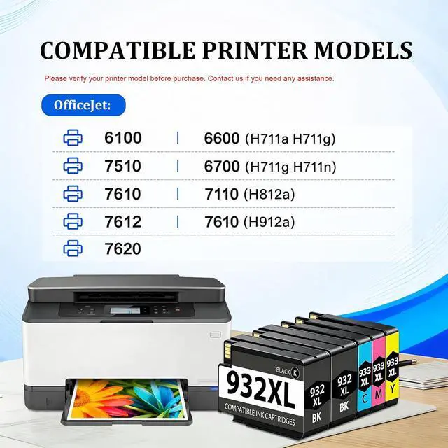 Alt view image 3 of 7 - 932XL 933XL Ink Cartridge 5 Pack (2 Black, 1 Cyan, 1 Magenta,1 Yellow)