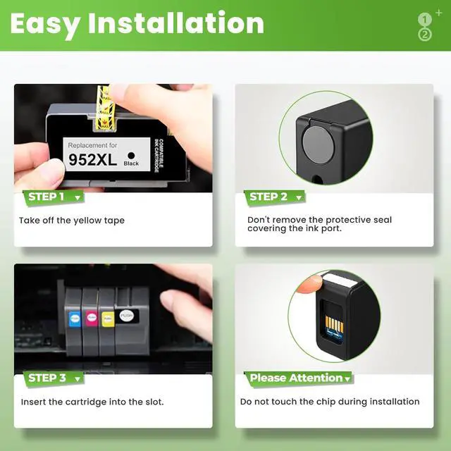 Alt view image 5 of 7 - 952XL Ink Cartridges Combo Pack for HP 952 XL 952XL HP952 Ink Cartridge