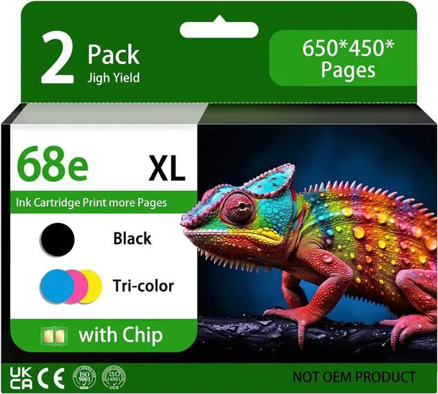 Main image of 68XL 68e High Yield Ink Compatible HP68,1Bk 1Tri-Color Envy Printers