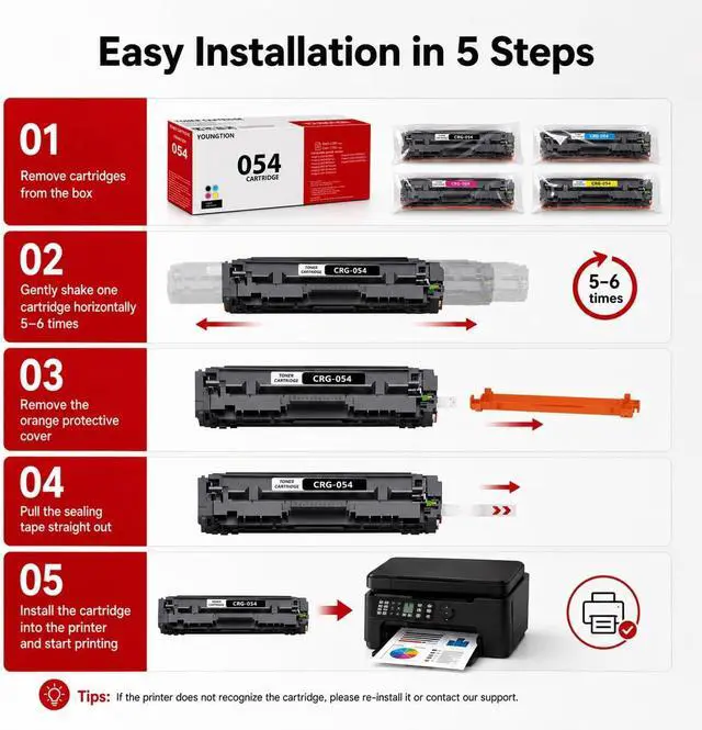 Alt view image 6 of 7 - 054 Toner Cartridge Set Compatible mf642cdw Toner cartridges (4PK, BKCMY)