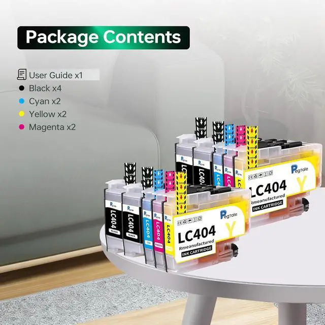 Alt view image 5 of 7 - LC404 Ink Cartridges Replacement for Brother LC 404 LC-404 LC404BK, 10Pack