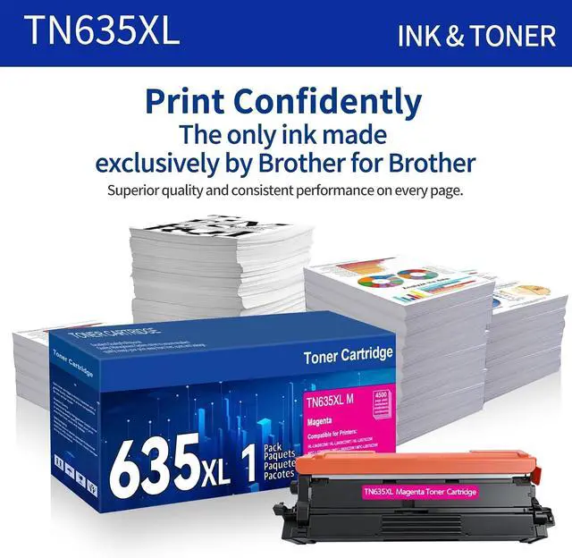 Alt view image 5 of 6 - 1 Pack TN635 TN635XL Magenta Toner Cartridge Replacement for Brother TN635XL Toner Work for HL-L8430CDW, HL-L8430CDWT, HL-L8570CDW,MFC-L8730CDW, MFC-L8930CDW, MFC-L8970CDW and MFC-EX575 Printers