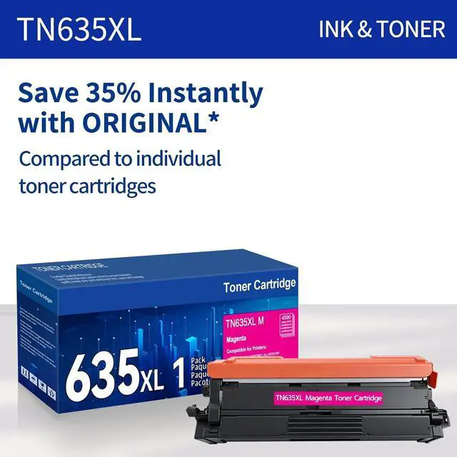 Alt view image 6 of 6 - 1 Pack TN635 TN635XL Magenta Toner Cartridge Replacement for Brother TN635XL Toner Work for HL-L8430CDW, HL-L8430CDWT, HL-L8570CDW,MFC-L8730CDW, MFC-L8930CDW, MFC-L8970CDW and MFC-EX575 Printers