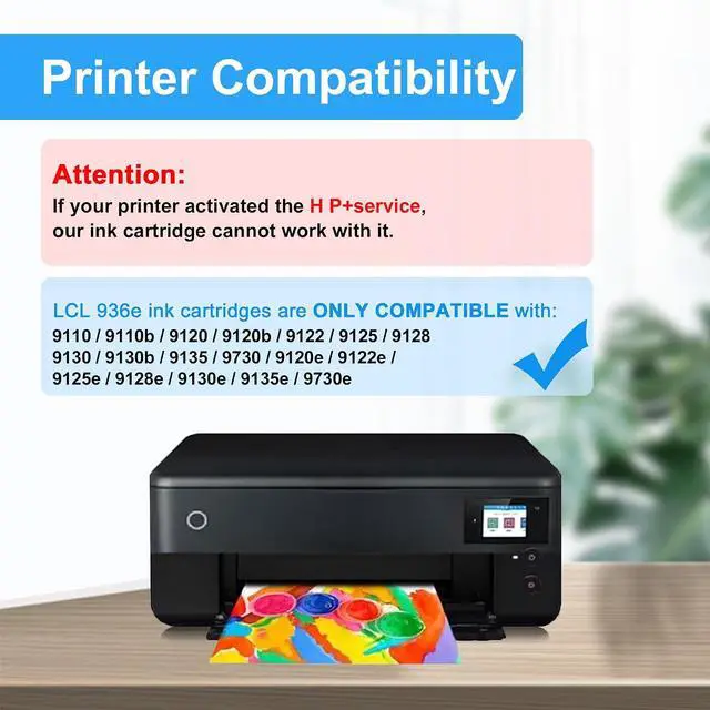 Alt view image 2 of 7 - LCL 936e Black Ink Cartridges High Yield Replacement for HP 936XL 936 XL 936e Ink for 9110 9110b 9120 9120b 9122 9125 9128 9130 9130b 9135 9730 9120e 9122e 9125e 9128e 9130e 9135e 9730e Printer(2Pack)