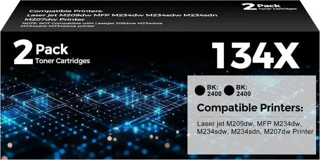 Main image of 134X Black Toner Cartridge High-Yield with Chip Compatible for HP 134X 134A