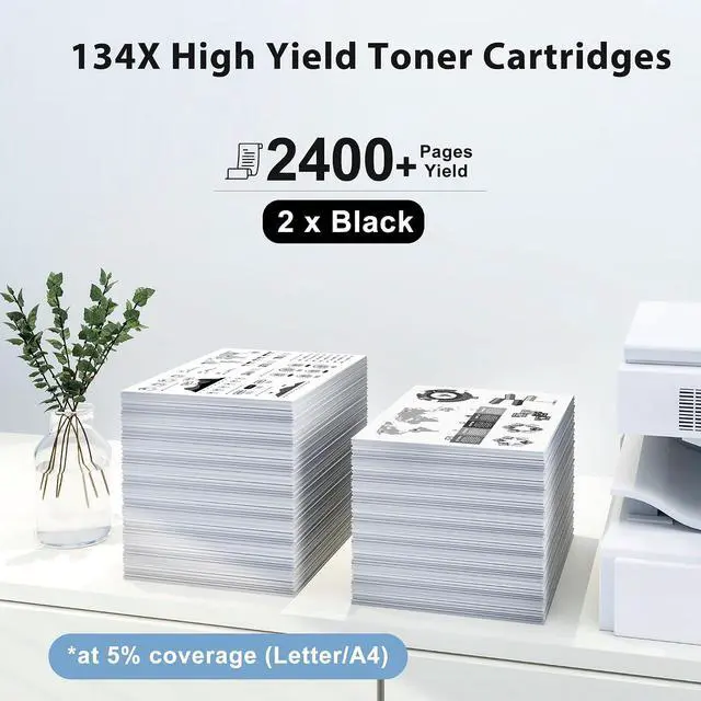 Alt view image 3 of 7 - 134X Black Toner Cartridge High-Yield with Chip Compatible for HP 134X 134A