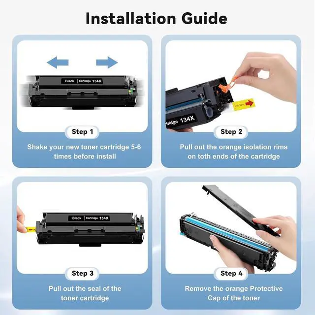Alt view image 5 of 7 - 134X Black Toner Cartridge High-Yield with Chip Compatible for HP 134X 134A