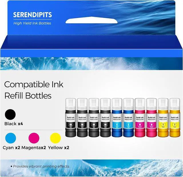 Main image of Ink Refill Bottles ET-2800 ET-4800 ET-2400 Replacement for Ink Refill Bottles for ET2400 ET2800 ET4800 ET-2803 ET-2720 ET-2840 ET-4700 ET4810 ET2803 ET2720 2800 2400 4800 Printer
