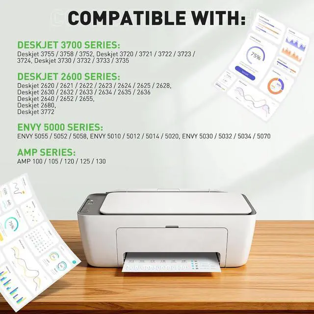 Alt view image 3 of 7 - 65XL 65 Ink Cartridge Combo Pack for Envy 5055 DeskJet 3755 ink Replacement for HP65 for HP Ink 65 HP65XL Ink Black/Color Compatible for 5000 5010 3700 3772 3722 2622 3752 2652 2655 2640 5052 (2 Pack)