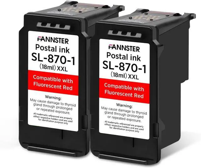 Main image of High Capacity SL-870-1 XXL Red Ink Cartridge Compatible with SL870-1 SL8701 XXL Fluorescent Red Ink Replacement for Pitney Bowes SendPro Mailstation Postage Meter (CSD1) 2-Pack18ml*2