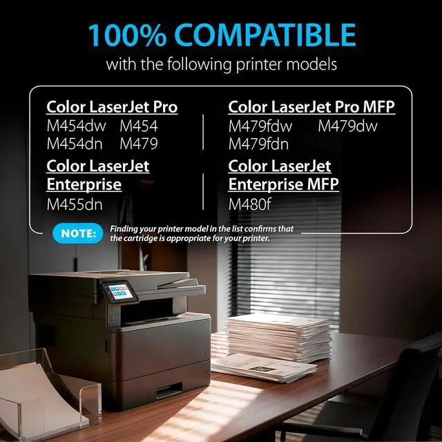 Alt view image 2 of 7 - Smart Ink Compatible 414X Toner Cartridge Replacement for HP 414 X with Built-in Chip (4 Pack) to use with Color LaserJet Pro MFP M479fdw M479fdn M479fdw M454dw M454dn (Black Cyan Magenta Yellow)