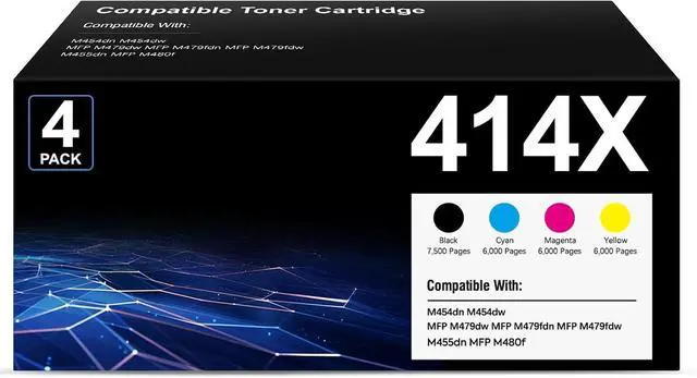 Main image of 414X Toner Cartridges 4-Pack High Yield Compatible for HP Pro MFP M479fdw