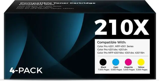 Main image of 210X Toner Cartridges 4 Pack Replacement for HP 210X 210A High Yield