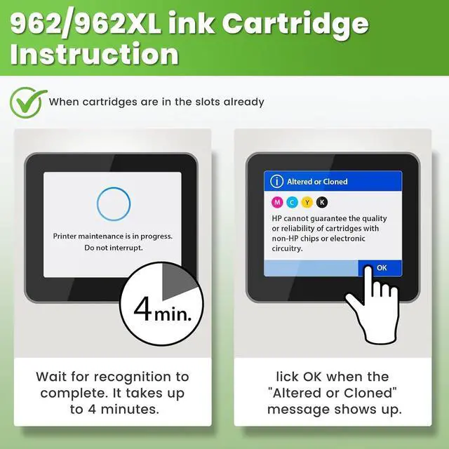 Alt view image 6 of 7 - 962XL 962 Ink Cartridge Compatible for HP 962 XL Ink Cartridges Combo Pack Replacement HP962XL HP962 Work with Officejet Pro 9015e 9018e 9025e 9012e 9015 9010 9012 9018 9020 9025 Printer, 4 Pack
