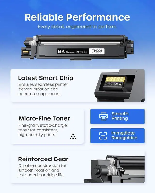 Alt view image 6 of 7 - TN227 TN-227BK/C/M/Y Toner Cartridges Replacement for Brother TN227 5 Pack