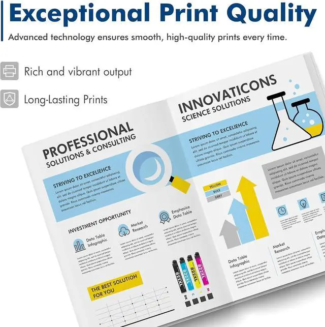 Alt view image 4 of 7 - Remanufactured Replacement for 822XL Ink Cartridges for 822 XL Printer Ink