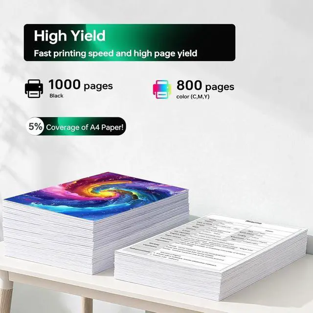 Alt view image 3 of 7 - 923 XL High Yield Ink Cartridges Combo Pack Replacement for HP 923 / 923e XL Ink Cartridges Work with for HP OfficeJet Pro 8120/8123/8130/8133 Printer (4 Pack BK/C/Y/M)
