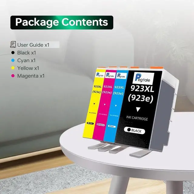 Alt view image 5 of 7 - 923 XL High Yield Ink Cartridges Combo Pack Replacement for HP 923 / 923e XL Ink Cartridges Work with for HP OfficeJet Pro 8120/8123/8130/8133 Printer (4 Pack BK/C/Y/M)