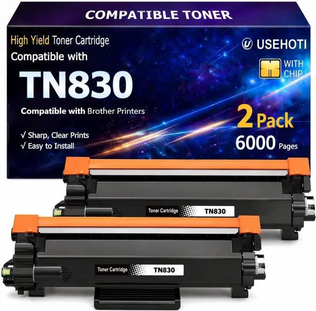 Main image of Compatible TN830XL Toner Cartridge Replacement for Brother TN830XL TN830 TN 830 Toner Cartridges, Compatible with Brother DCP-L2640DW HL-L2460DW HL-L2480DW HL-L2400D HL-L2405W Printer, 2 Black