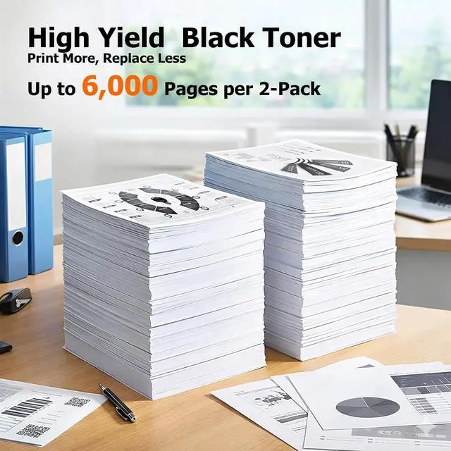 Alt view image 3 of 7 - Compatible TN830XL Toner Cartridge Replacement for Brother TN830XL TN830 TN 830 Toner Cartridges, Compatible with Brother DCP-L2640DW HL-L2460DW HL-L2480DW HL-L2400D HL-L2405W Printer, 2 Black