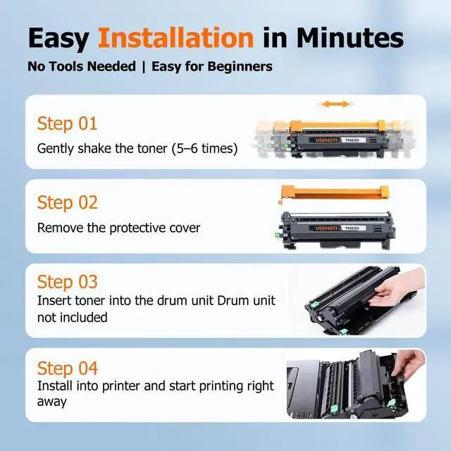 Alt view image 6 of 7 - Compatible TN830XL Toner Cartridge Replacement for Brother TN830XL TN830 TN 830 Toner Cartridges, Compatible with Brother DCP-L2640DW HL-L2460DW HL-L2480DW HL-L2400D HL-L2405W Printer, 2 Black
