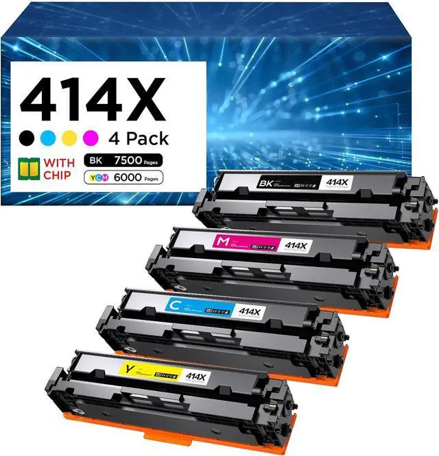 Main image of 414X Toner Cartridges 4 Pack with Chip Replacement for HP M479fdw M479fdn