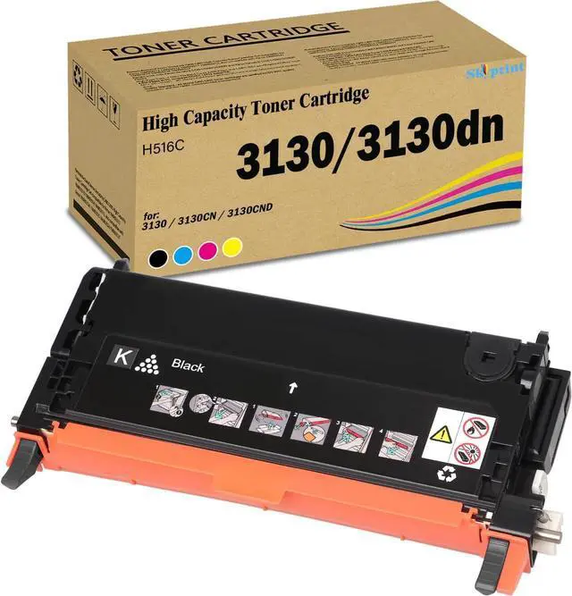 Main image of 1-Pack 3130 Black Toner Cartridge H516C Compatible with Dell 3130 3130CN 3130CND Printers 9,000 Pages