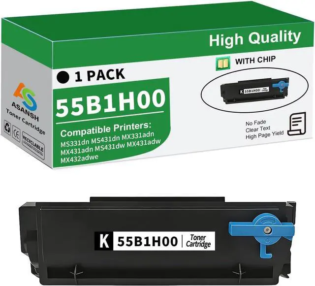 Main image of 55B1H00 Black High Yield Toner Cartridge Use for MS331dn MX331adn MS431dn MS431dw MX431adw MX431adn MX432adwe Printers (1 Black, 15,000 Pages)