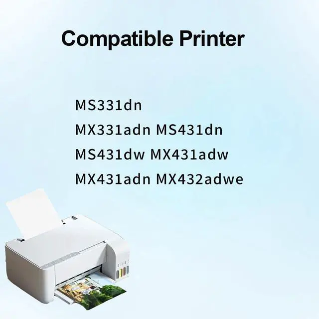 Alt view image 2 of 6 - 55B1H00 Black High Yield Toner Cartridge Use for MS331dn MX331adn MS431dn MS431dw MX431adw MX431adn MX432adwe Printers (1 Black, 15,000 Pages)