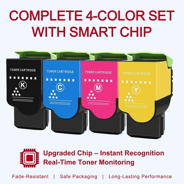 Alt view image 3 of 7 - 4Pack Toner Cartridge for C310 C315 Series Printers, Replacement for 006R04356 006R04357 006R04358 006R04359, Black, Cyan, Magenta, Yellow