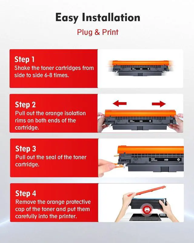 Alt view image 5 of 7 - 069H Toner Cartridges Set 4 Pack Replacement for Canon 069 069H High Yield