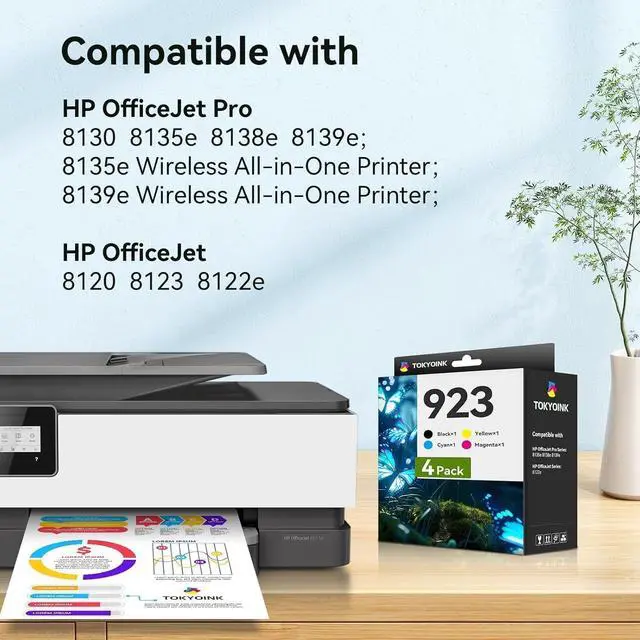 Alt view image 2 of 7 - TOKYOINK 923 Ink Cartridges Combo Pack Replacement for HP 923 Ink Cartridge