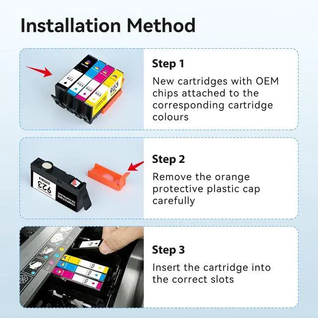 Alt view image 5 of 7 - TOKYOINK 923 Ink Cartridges Combo Pack Replacement for HP 923 Ink Cartridge