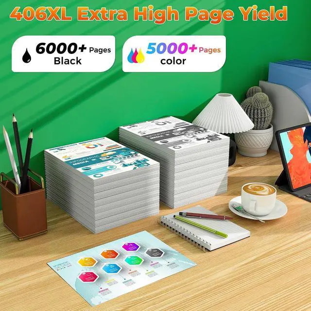 Alt view image 3 of 7 - LC406XL Ink Cartridges Compatible with Brother MFC-J4335DW, MFC-J5855DW