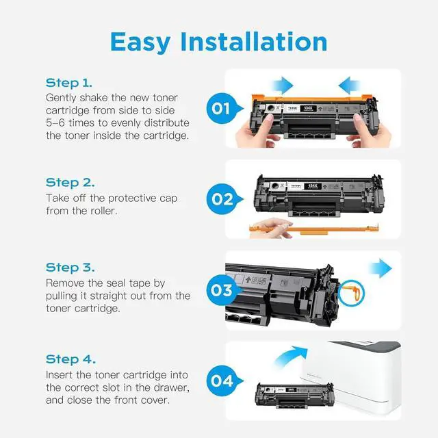 Alt view image 4 of 7 - 134X Black Toner Cartridge W134X for HP LaserJet, 2-Pack