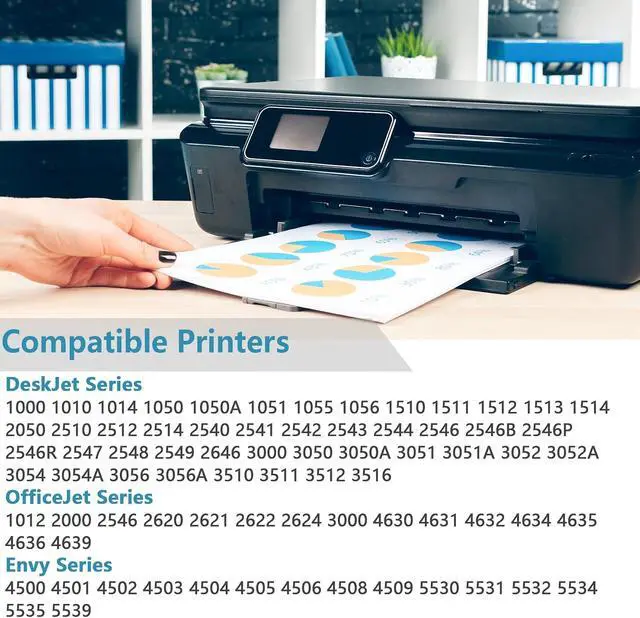 Alt view image 2 of 7 - 61XL Ink Cartridge for HP 61 XL Black Combo (2 Packs) Replacement for HP61 HP61XL for 5530 4500 2620 4630 2540 4502 3050 1510 4632 4501 2542 2514 3510 4635 3050a 5535 4610 Printers with V10.1.2 Chips