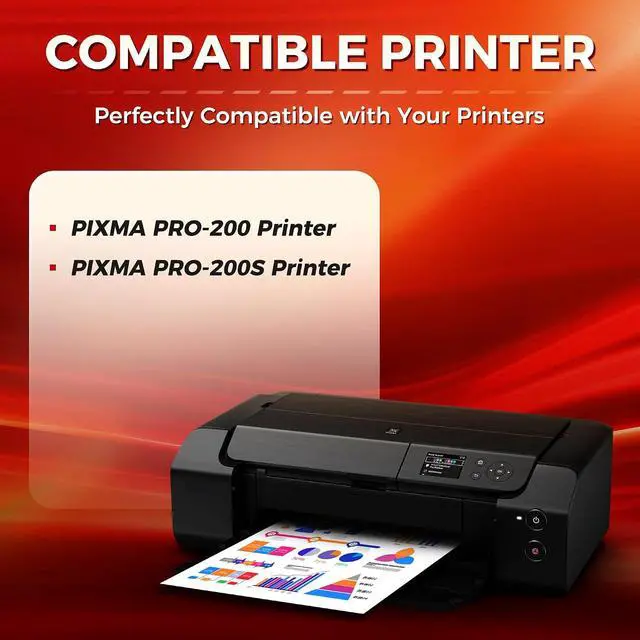 Alt view image 2 of 7 - YQSLPBM 8-Pack CLI-65 Ink Compatible for Canon PIXMA PRO-200 200S Printer
