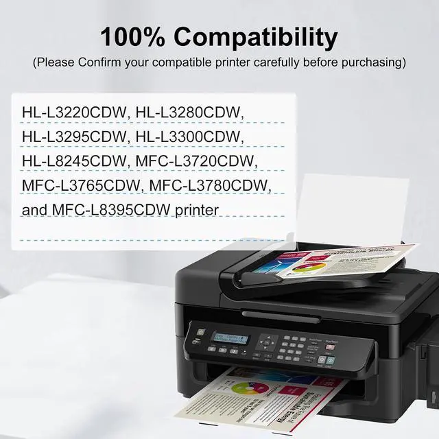 Alt view image 3 of 6 - TN229 Toner cartridges Compatible Replacement for Brother HL-L3220CDW/ MFC-L3780CDW/ HL-L3280CDW/ HL-L3300CDW Printers(4 Pack, BK/C/M/Y)