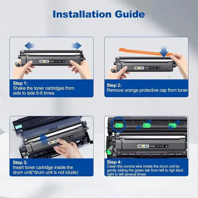 Alt view image 5 of 6 - TN229 Toner cartridges Compatible Replacement for Brother HL-L3220CDW/ MFC-L3780CDW/ HL-L3280CDW/ HL-L3300CDW Printers(4 Pack, BK/C/M/Y)