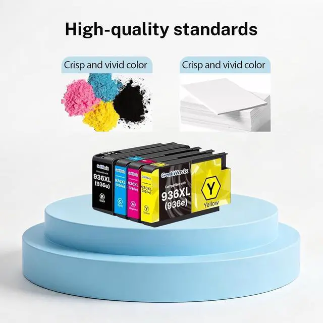 Alt view image 5 of 7 - 936XL Ink Cartridges Replacement for HP OfficeJet Pro 9730e 9730 9125e 9125 9128e 9128 9130 9135e 9110 Series, High Yield Compatible Ink Cartridges, Black Cyan Magenta Yellow, 4 Pack