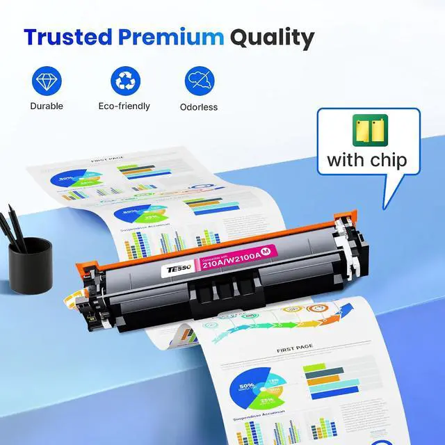 Alt view image 4 of 6 - 210A 210X Toner - 4301fdw 4201dn Toner Work with HP 210A Cartridges 4 Pack Compatible for HP Color LaserJet Pro MFP 4301fdw 4301fdn 4201dn 4201dw, W2100X W2100A Printer (with Chip)